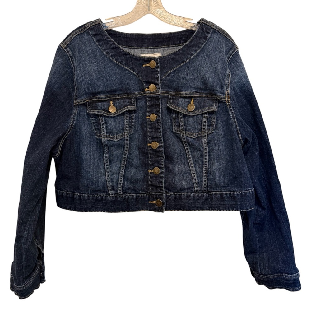TORRID Collarless Cropped Denim Jacket